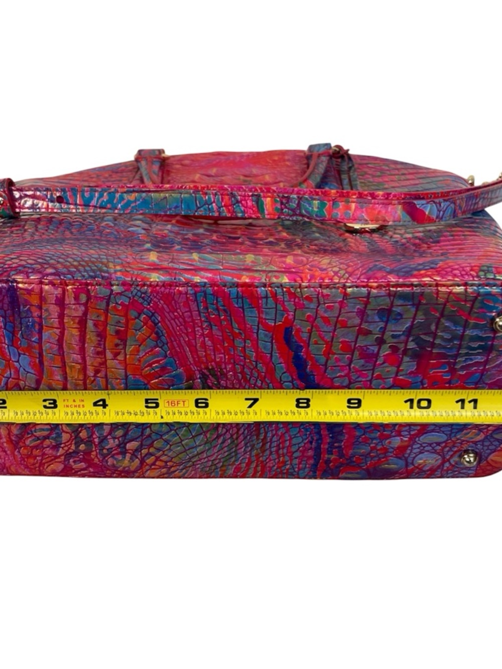 Brahmin Rainbow Fish Melbourne Duxbury Satchel Leather Pink Charm Coastal Preppy - Picture 13 of 14